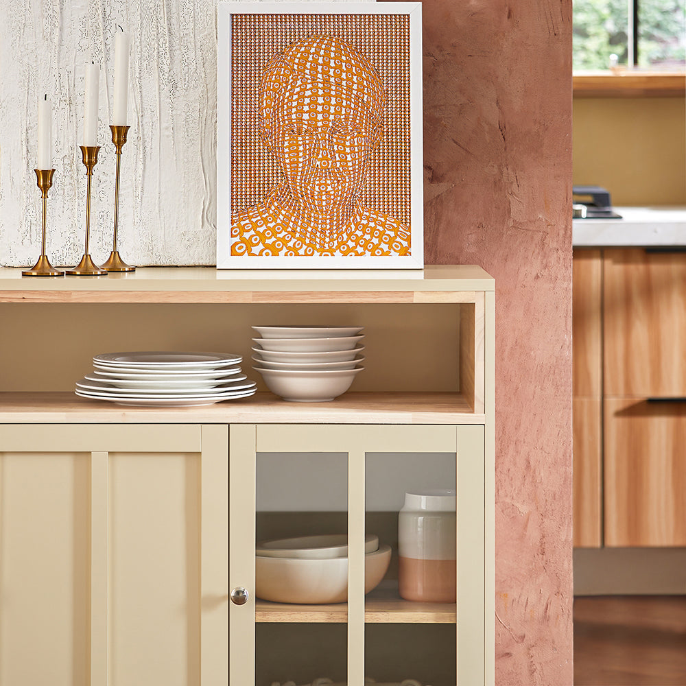 SoBuy Crédence - FSB81-MI- Meuble de cuisine - Max. 70 kg - 120 x 40 x 90 cm - Beige