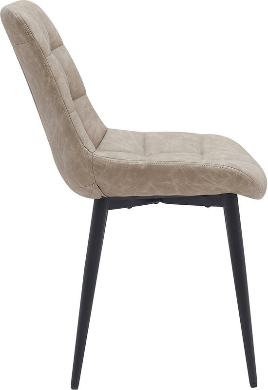 Chaise de salle à manger VVD - beige - noir - châssis en métal - industriel - set of 2