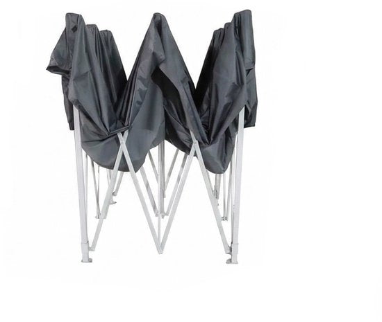 VDD - Tente de fête - 3 x 3 m - Easy Up pliable - Imperméable - Pavillon - Tente pliable avec sac de transport - Tente de fête pour le jardin, les fêtes et les événements - Camping - Montage rapide - Gris