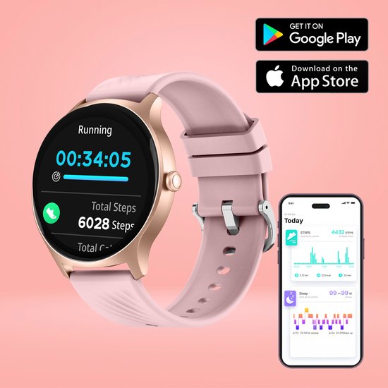 Montre connectée Denver - Android / iOS - Fonctionnalité d'appel complète - Écran AMOLED - Montre de sport - Cardiofréquencemètre - Oxymètre de pouls - Suivi du sommeil - SWC387