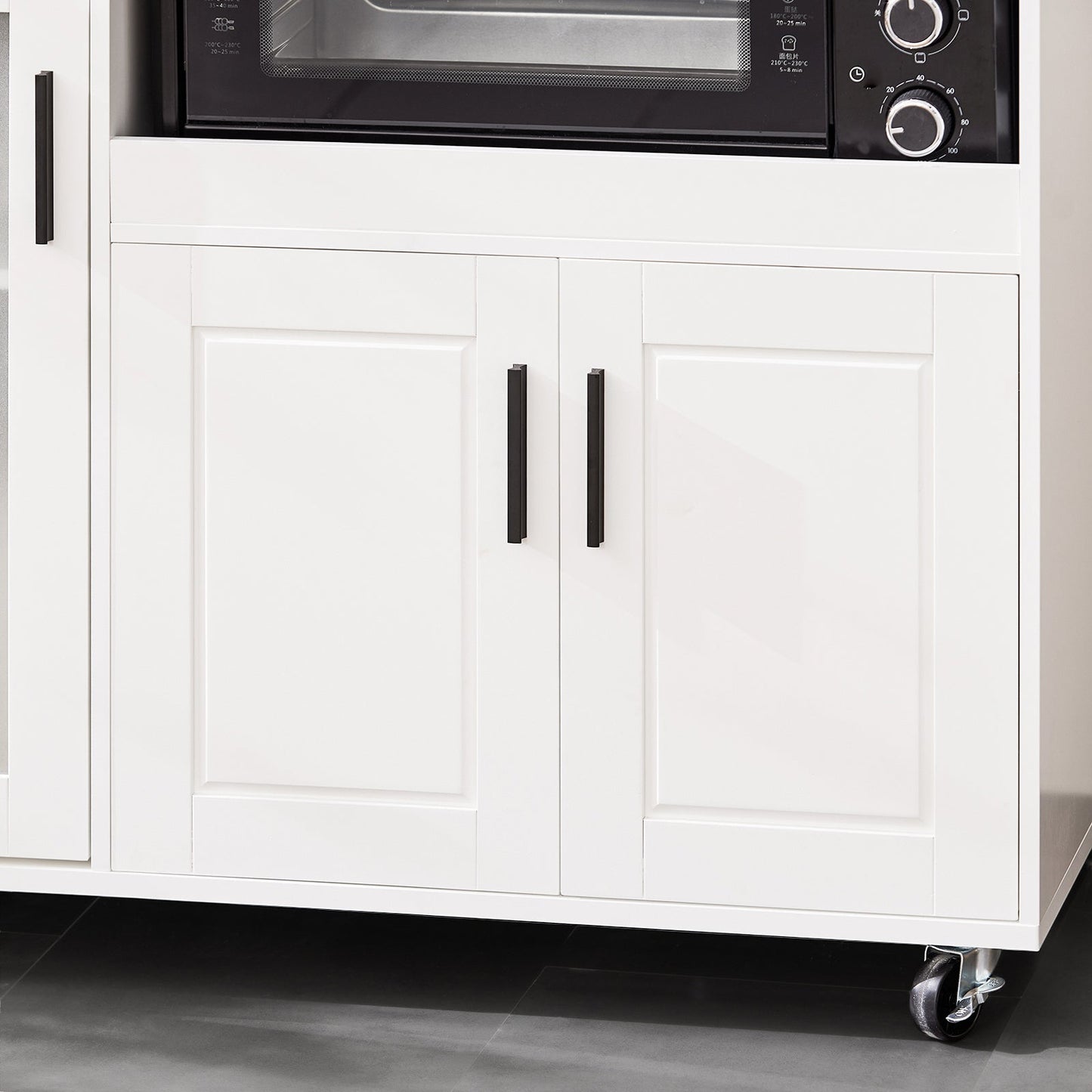 Armoire micro-ondes - SoBuy - Armoire cuisine - 1 tiroir - 3 portes - 89 x 40 x 89 cm - Blanc