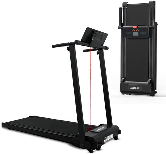 Fitby Treadmill - Tapis de course pliable - Tapis de marche - Bande de marche - 1-10km/h - Ecran LED - Noir