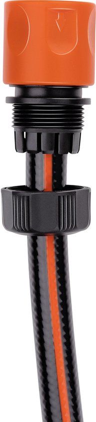 BLACK+DECKER - Lot de 4 raccords pour tuyau d'arrosage / 2x bouchon d'eau / Entretoise - Noir / Orange