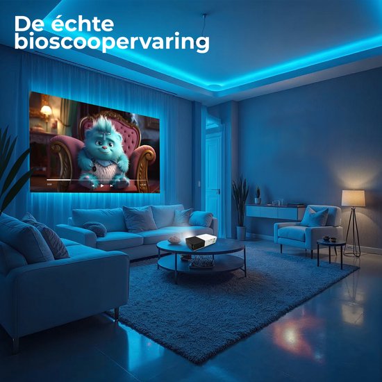 Denver Mini Beamer Full HD - Streaming depuis votre téléphone (USB-C) - Mini projecteur - Télécommande incluse - HDMI/AUX/USB-C - PR800