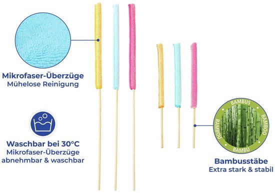 Kit de nettoyage pour interstices Maximex en microfibre, 6 pièces - 1 x 45 x 1 cm