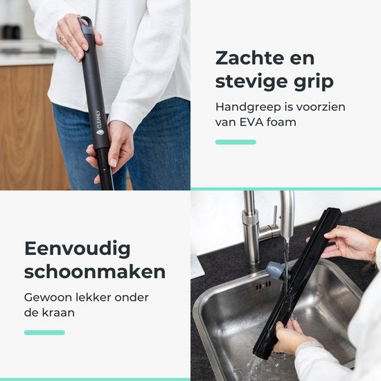 CLEANLY Raclette de sol avec manche télescopique 114-142 cm