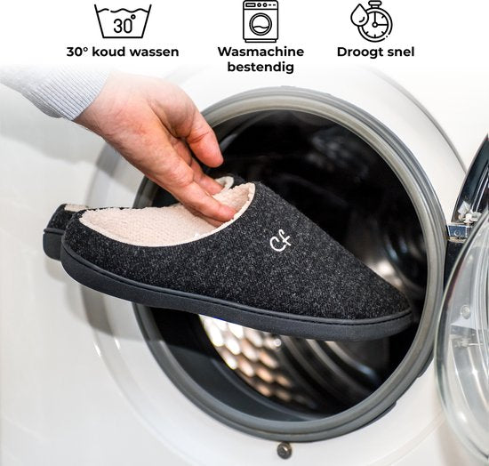 Chaussons Hommes - Chaussons - Taille 42/43 - Noir - Antidérapant - Comfeet