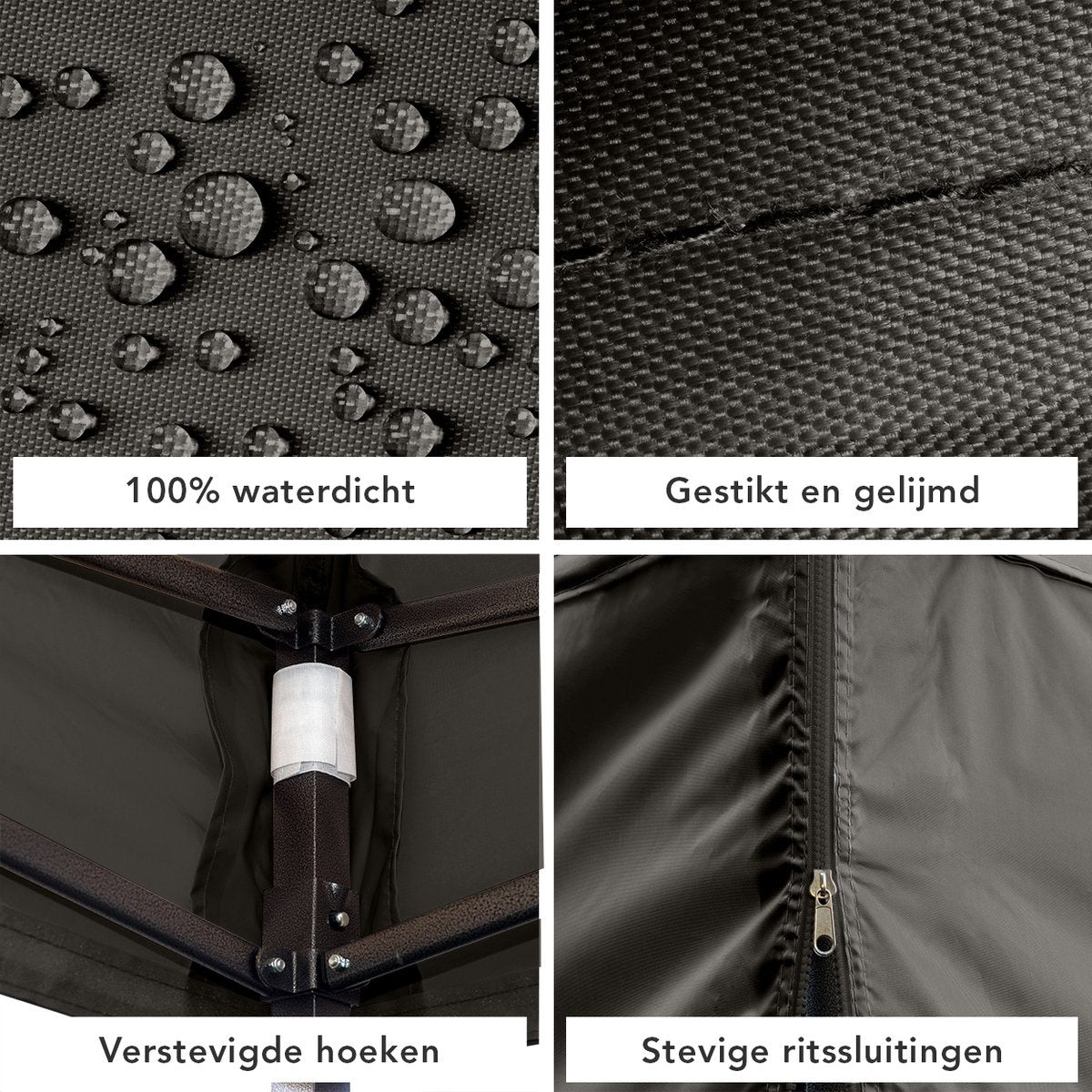 Chapiteau de jardin LifeGoods - 3x6 m - Pliable - Etanche - Parois - Sac de transport à roulettes - Anthracite