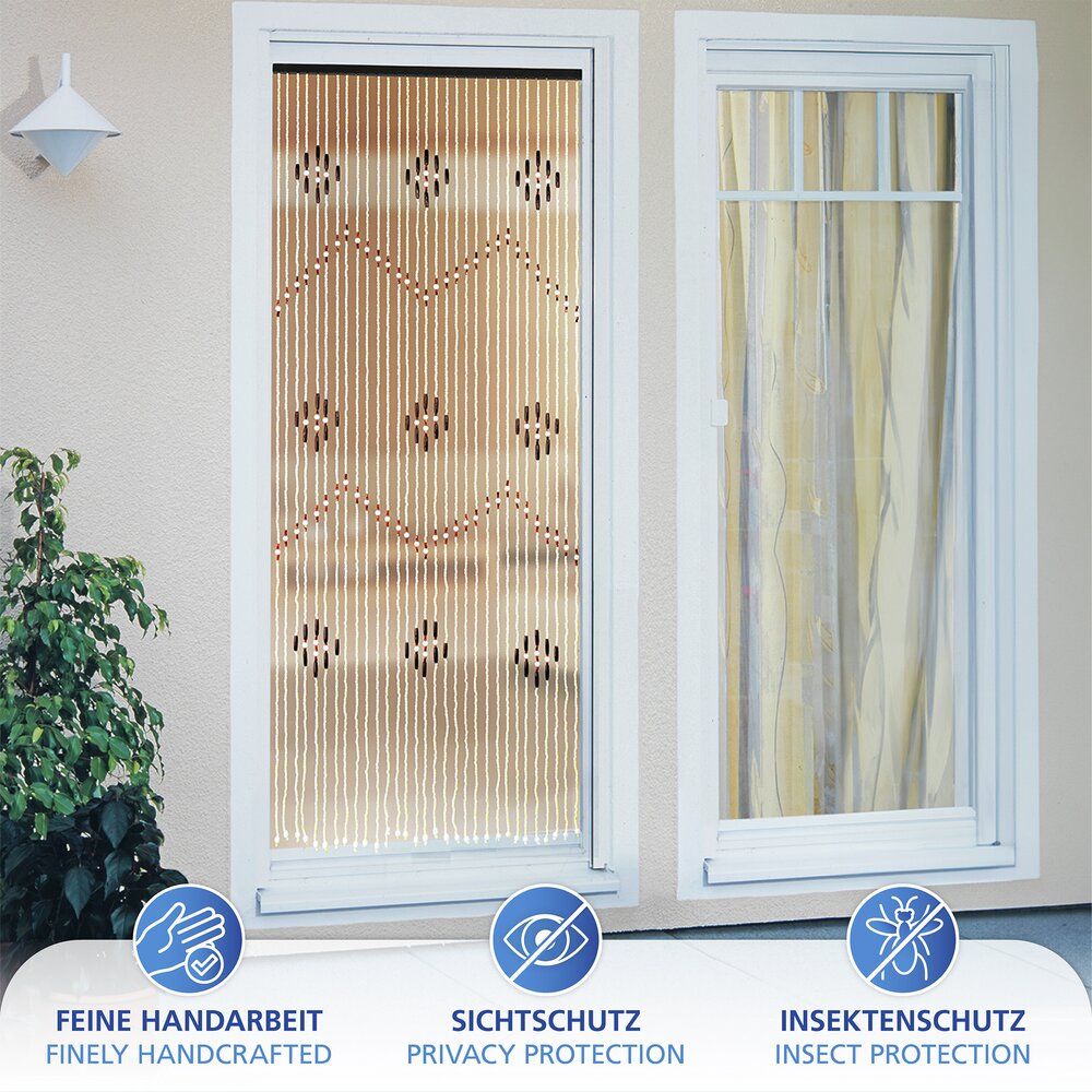 Rideau à perles en bambou Maximex multicolore - 90 x 200 cm - 31 brins
