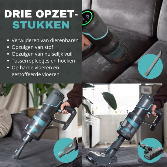 Aspirateur balai - Achaté - Sans fil - 4 accessoires - Affichage LED - Dépoussiéreur