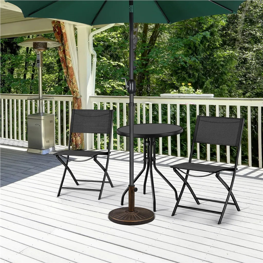 Pied de parasol Yaheetech 10 kg Ø 46 cm - Bronze - Pied de parasol rond pour mâts de parasol Ø 38/48 mm