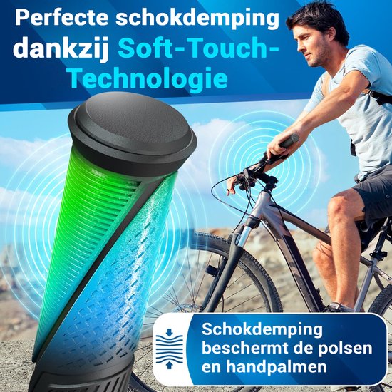 Poignées de vélo Nextcover - Comfort Grip - Ergonomiques - Universelles - Noires