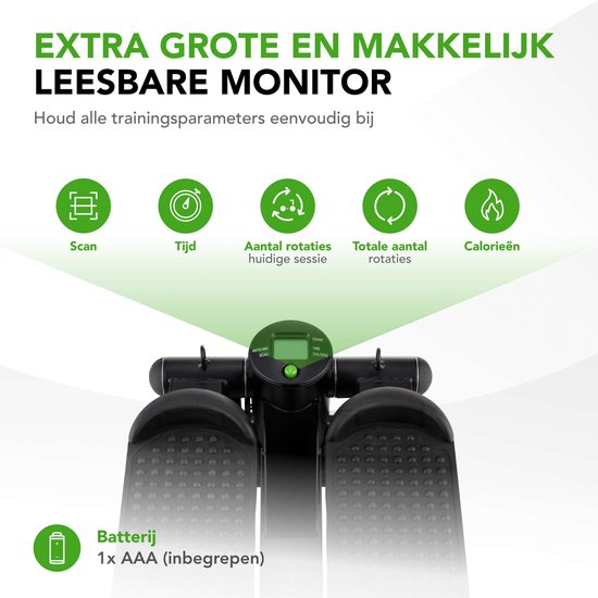 Tunturi Stepper - Stepper de fitness - Stepper - Step d'aérobic - Fitness - Avec écran et sangles de résistance - Noir