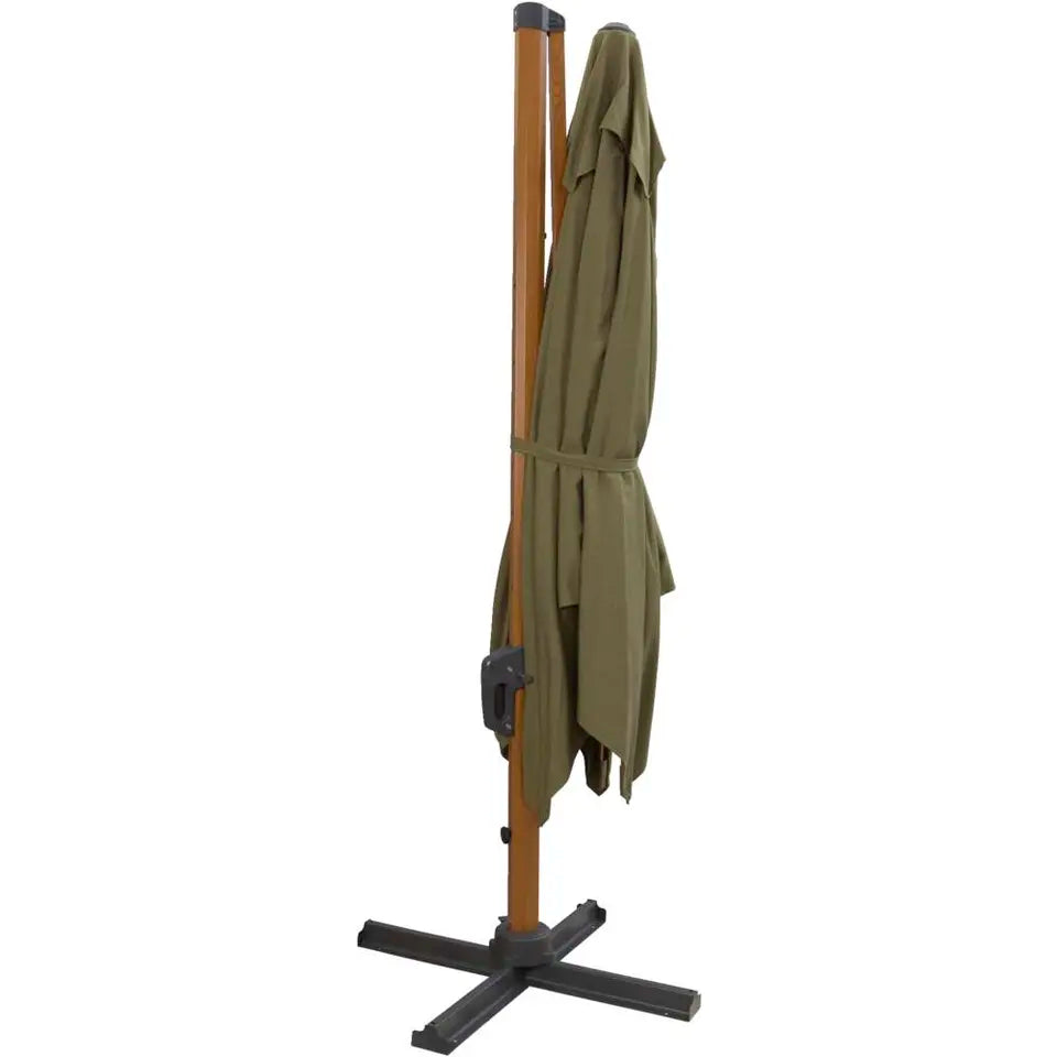Parasol suspendu Nancy - Vert - 300 x 300 cm - Rotation à 360° avec pied