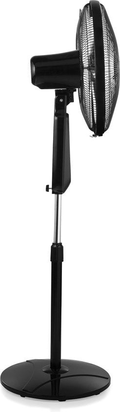 Ventilateur numérique extra-silencieux - Tristar VE-5880 - Ventilateur silencieux - Moteur à courant continu - Ventilateur avec télécommande - Adapté à la chambre à coucher - 40 cm - noir - 24 débits d'air différents - fonction rotative