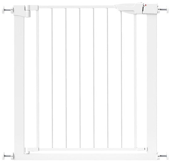 Barrière d'escalier sans perçage – 76 à 82 cm – Barrière de sécurité – Fixation par pinces – Barrière pour enfants – Barrière pour chiens – Blanc
