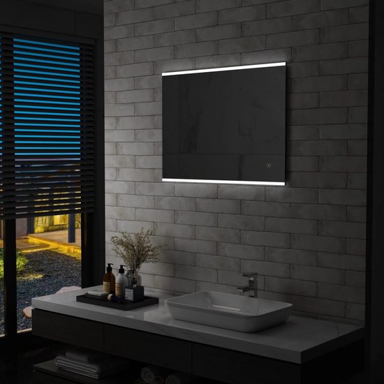 vidaXL - Miroir de salle de bains - LED - avec - capteur tactile - 80 x 60 - cm