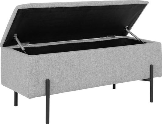 Banc Watford avec rangement gris clair, noir