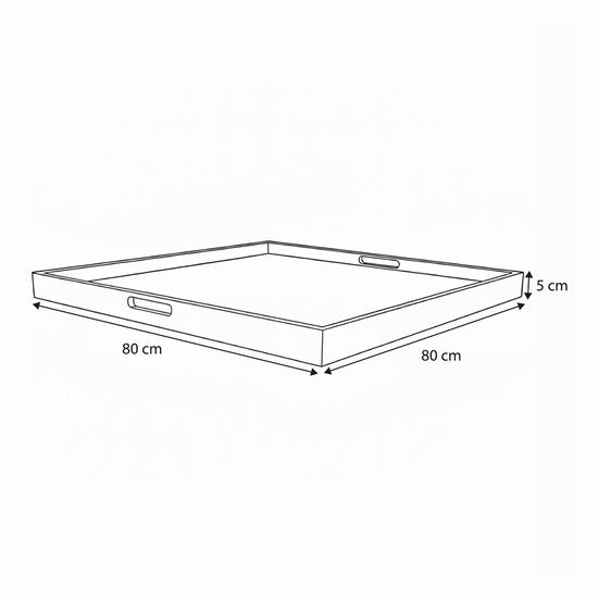 Plateau AXI Bayu en teck – 80 x 80 x 5 cm – Plateau carré – En teck – Pour les verres et la décoration de table – Pour l'intérieur et l'extérieur