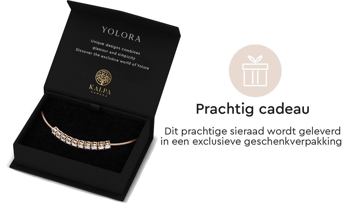 Yolora - Bracelet pour dames avec 10 cristaux Kalpa Camaka - couleur Ros� - plaqué or 18K Ros�