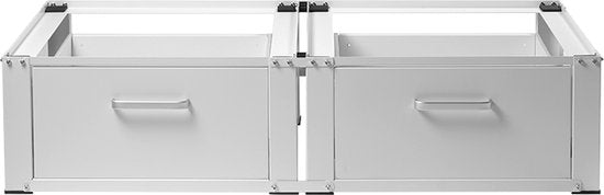 Vonia Machine à laver relevable - Double - Machine à laver et sèche-linge relevable - Machine à laver relevable avec tiroir - Armoire pour machine à laver - Conversion de machine à laver - Blanc