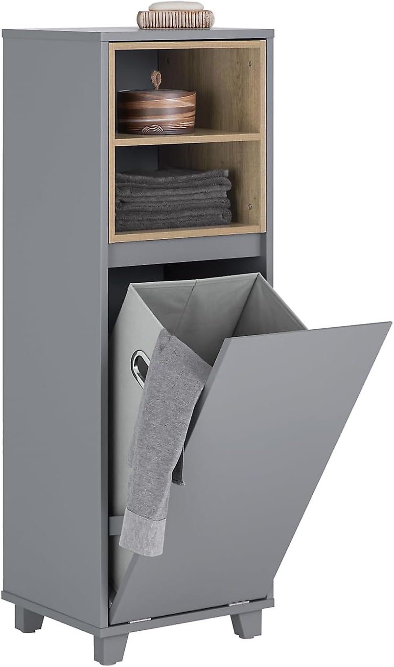 SoBuy - Armoire à linge - Armoire de rangement moderne pour salle de bain - 35 x 30 x 105cm - Gris