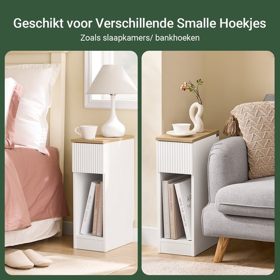 SoBuy Table de chevet, pour salon, chambre à coucher FBT111-W