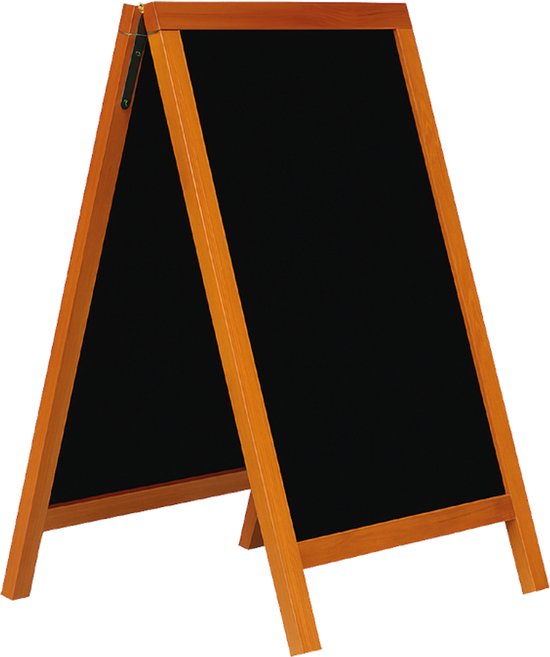 BRASQ Chalkboard Mahogany - 70x130 CM - Tableau noir - Enseigne publicitaire - Enseigne de trottoir - Double face - pour l'intérieur et l'extérieur - Hospitality