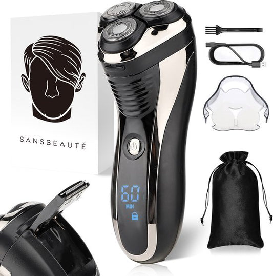 Rasoir 2-en-1 pour hommes avec tondeuse S1111 - Sansbeauté® - Wet & Dry - Tondeuse de précision - Électrique - Rasoir électrique - Étanche
