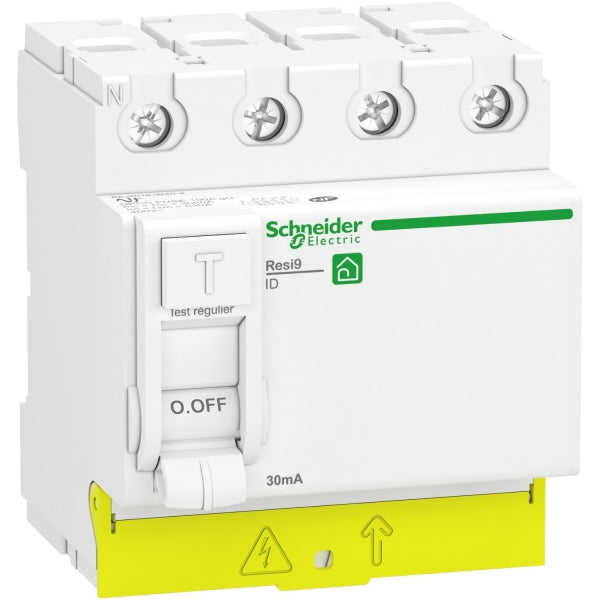 SCHNEIDER Resi9 XP Interrupteur différentiel 4 pôles 63A 30mA Type A - Peignable - 72x82x78,5 mm - Blanc