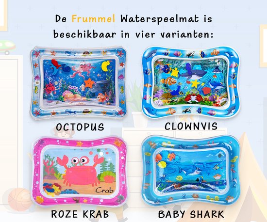 Frummel Water Playmat Baby - Matelas d'eau - Matelas de jeu - Gonflable - Jouets d'eau pour bébé - Cadeau de maternité - Bébé Requin