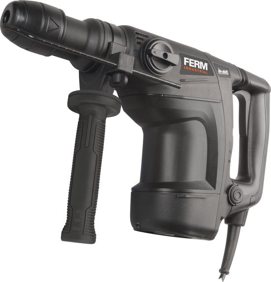 FERM Industrial - HDM1043P - Marteau perforateur - 1100W - Force de frappe 1-7 Joule - 6kg - Multi-vitesse - Perçage au marteau - Burinage - Burinage rotatif - Tête burineur SDS-max - Démarrage progressif - Vitesse variable - Mallette de rangement - - FER