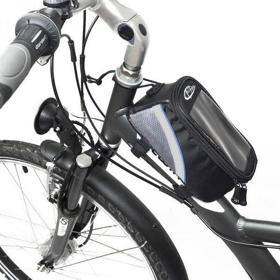 TecTake - Sacoche de cadre sacoche de vélo pour p.ex. smartphone etc. noir bleu S 401606