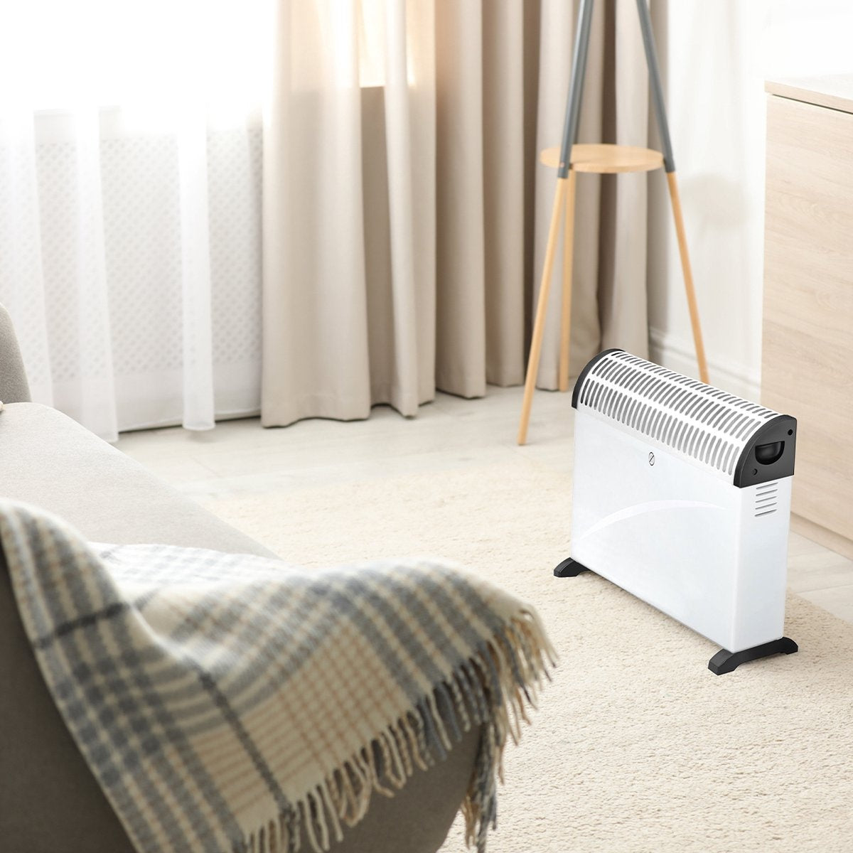 Auronic Chauffage électrique -  750/1250/2000 Watts - Thermostat réglable - Blanc