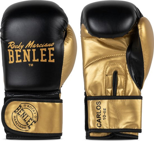 Benlee Carlos Gants de boxe en cuir artificiel Noir 10 oz