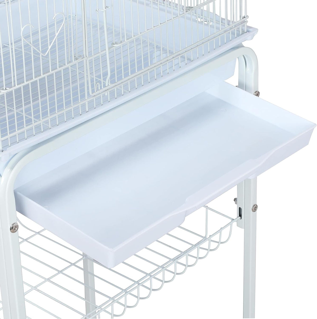 Cage à oiseaux Yaheetech XXL avec support - 46 x 35,5 x 158 cm - Blanche