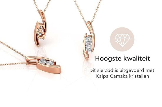 Yolora Collier pour dames avec pendentif - Cristaux Kalpa Camaka - couleur Ros� - plaqué or Ros� 18K