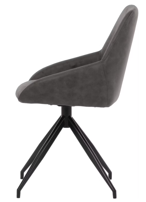 Dutchbone Chaise de salle à manger Laurel pivotante à 360° - Anthracite - 60x51x85 cm