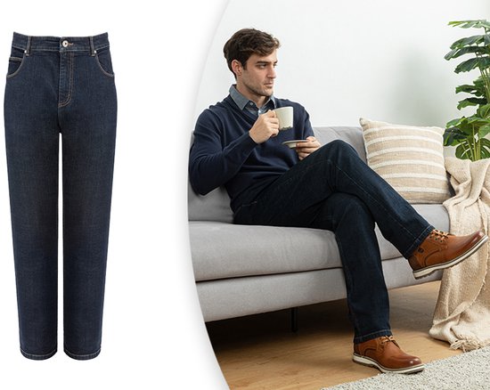 Milanoro - Jean stylé pour homme - Bleu foncé - L38 - L30