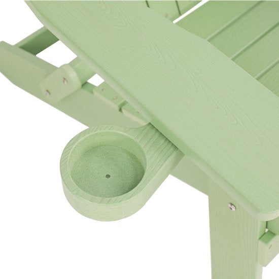 Chaise AXI Claire Adirondack vert pastel – Chaise de jardin en plastique avec accoudoirs – Pliable – Dossier haut – Chaise de jardin – 84,5 x 77 x 95,5 cm – Durable et résistante aux intempéries