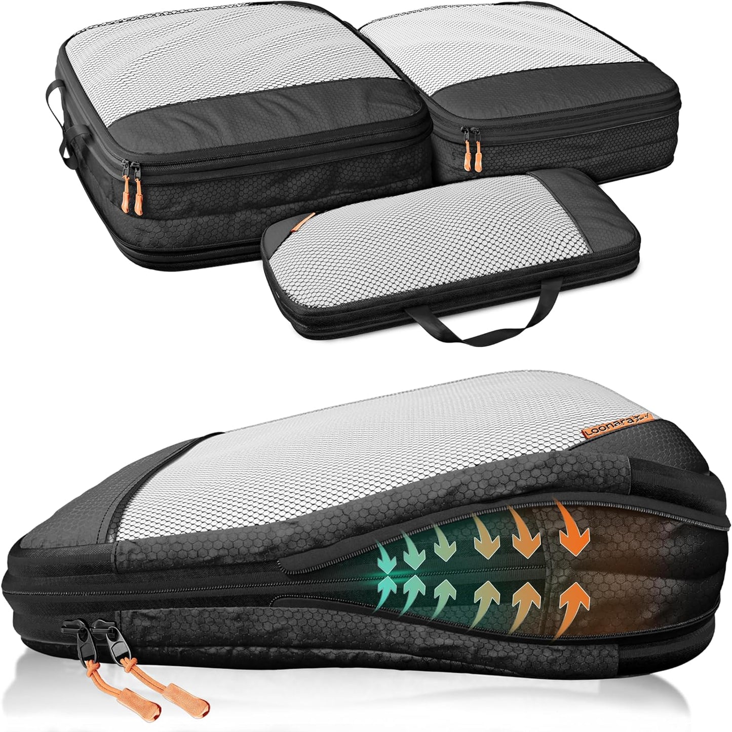 loonara Travel Travel Organiser Set - Black - 3 Parts