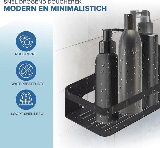 Witts Shower Rack - 2 PiecesLayer - Support de douche sans perceuse - Support de douche suspendu - Support de douche - Inoxj