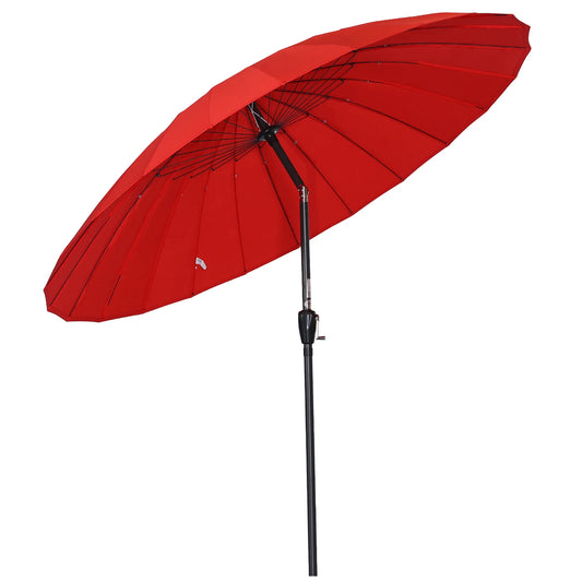 Angel Living – Parasol de jardin inclinable de 250 cm, rouge – Manivelle, protection UV, armature en aluminium