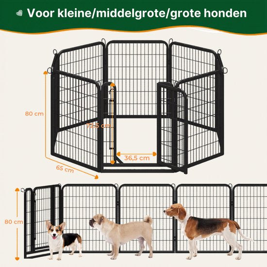 Yaheetech Enceinte pour chiots 80 cm - 8 éléments - Pliable - Verrouillage automatique