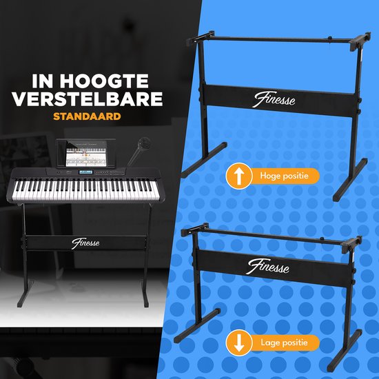 Finesse Keyboard Piano - Stand & Accessories - 61 Keys - MIDI - Digital Piano - Electric Piano - Child