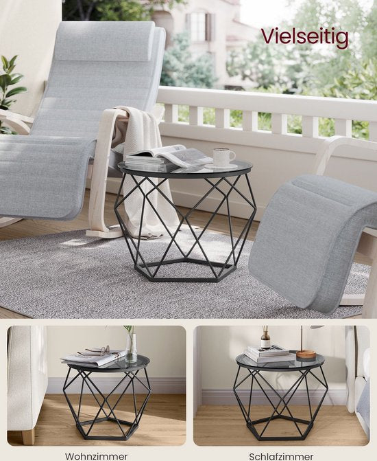 Set de 2 tables d'appoint - tables d'appoint - verre trempé - acier - léger - montage facile - design moderne - 50 cm x 40 cm x 40 cm et 40 cm x 36 cm x 36 cm