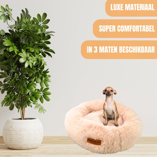 By Cee Cee Dog Basket - Donut Dog Basket - Cat Basket - Premium Dog Cushion - Fully Detachable - Beige 40cm - S