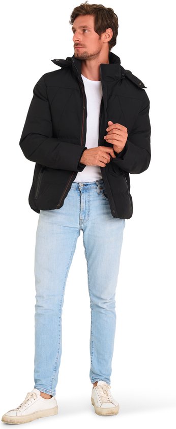 Mario Russo Ranger Jacket - Veste Homme - Veste d'hiver Homme - Déperlante - Coupe-vent - Noir - L
