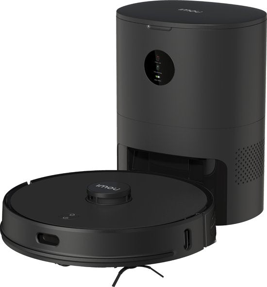 Imou RV1 Pro Max - Aspirateur robot avec station de recharge et fonction balayage - Entrée ultra rapide grâce au capteur LIDAR - Plan de stockage sur 3 étages - Vidange automatique - Puissance d'aspiration de 6000 Pa - Nettoyage continu pendant 180 minute