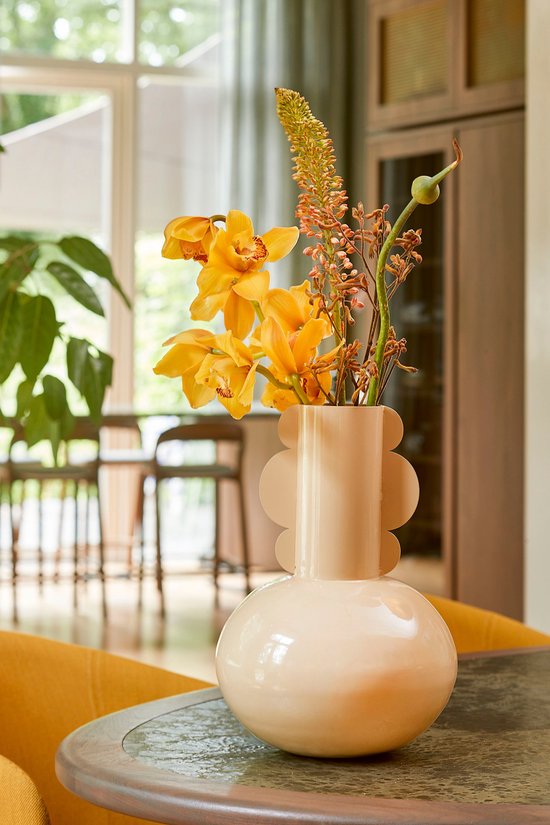 Vase Mica Decorations  - H36 x Ø25 cm - Métal - Beige